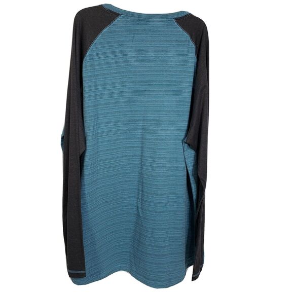 Company Eighty One Mens Shirt Size 5XB Blue Gray Henley Stripes Long Sleeve - Picture 2 of 9